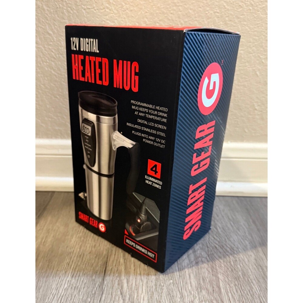 Smartgear Travel Mug Auto 12V Digital Heated Travel Mug Hot Stainless Coffee Cup